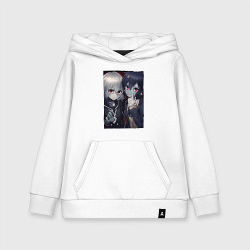 Детская толстовка-худи Ай и Дзюнкр - Зомбилэнд Сага Месть / Белый – фото 1