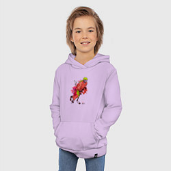 Толстовка детская хлопковая Девочка хоккеист, цвет: лаванда — фото 2