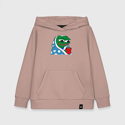 Детская толстовка-худи Frog Pepe мем