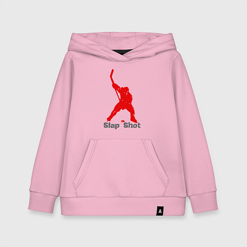 Детская толстовка-худи Щелчок выстрел - хоккеист / Светло-розовый – фото 1
