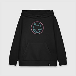 Толстовка детская хлопковая Stray logo neon, цвет: черный