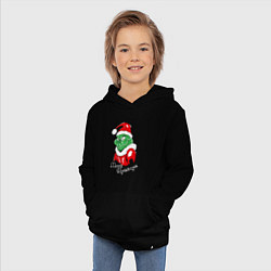 Толстовка детская хлопковая Merry Christmas, Santa Claus Grinch, цвет: черный — фото 2