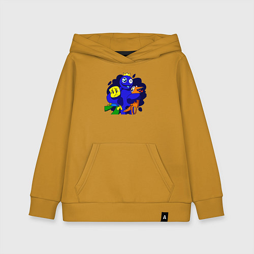 Детская толстовка-худи Радужные друзья: все персонажи / Горчичный – фото 1