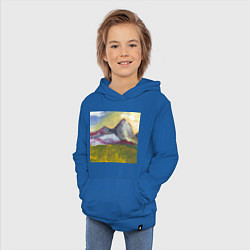 Толстовка детская хлопковая Арт Утро в горах, цвет: синий — фото 2