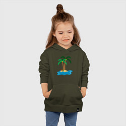 Толстовка детская хлопковая Островок и черепушки, цвет: хаки — фото 2