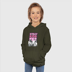 Толстовка детская хлопковая Stray Kids boy band, цвет: хаки — фото 2
