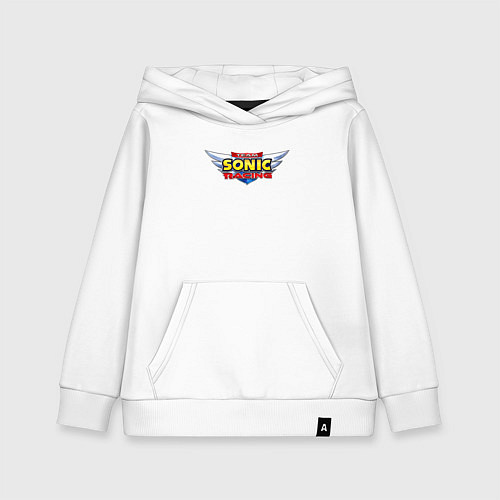 Детская толстовка-худи Team Sonic racing - logo / Белый – фото 1