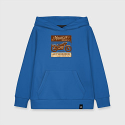 Толстовка детская хлопковая Ретро мотоцикл гранж, цвет: синий
