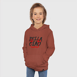 Толстовка детская хлопковая Bella ciao, цвет: кирпичный — фото 2