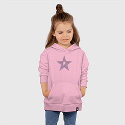 Толстовка детская хлопковая BTS JUNGKOOK портрет в звезде, цвет: светло-розовый — фото 2