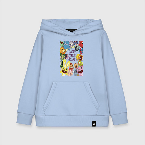 Детская толстовка-худи Happy three friends - poster / Мягкое небо – фото 1