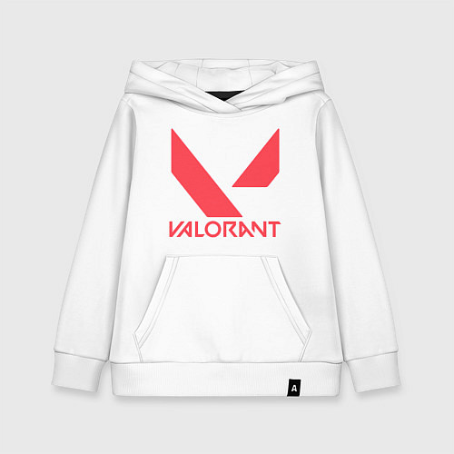 Детская толстовка-худи Valorant - logo / Белый – фото 1