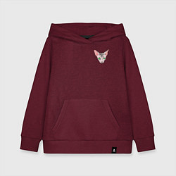 Толстовка детская хлопковая Лысый сфинкс, цвет: меланж-бордовый
