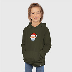 Толстовка детская хлопковая Мультяшный Санта Клаус, цвет: хаки — фото 2