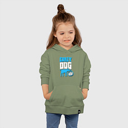 Толстовка детская хлопковая Гавкающая собака, цвет: авокадо — фото 2
