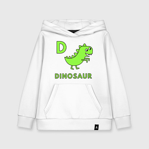 Детская толстовка-худи Dinosaur D / Белый – фото 1