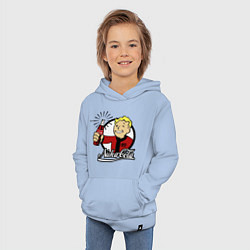 Толстовка детская хлопковая Vault boy - nuka cola, цвет: мягкое небо — фото 2