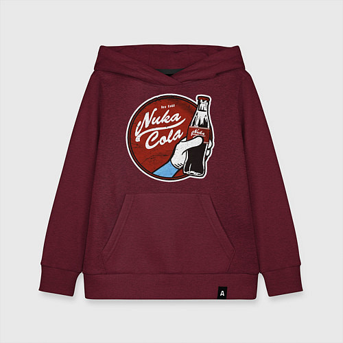 Детская толстовка-худи Nuka cola sticker / Меланж-бордовый – фото 1