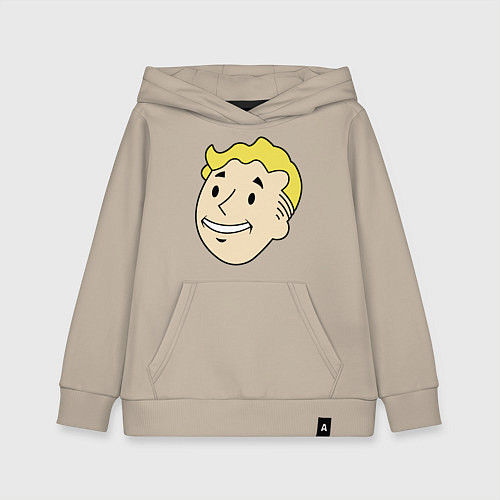 Детская толстовка-худи Vault boy head / Миндальный – фото 1