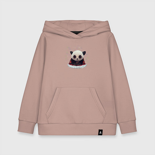 Детская толстовка-худи Понурый панда / Пыльно-розовый – фото 1