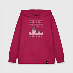 Толстовка детская хлопковая Новогодние тоторики - ugly sweater, цвет: маджента