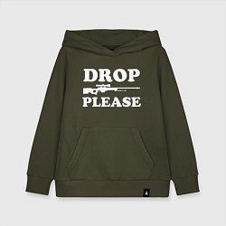 Толстовка детская хлопковая Drop AWP Please, цвет: хаки