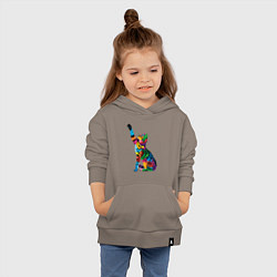 Толстовка детская хлопковая Бенгальская кошка, цвет: утренний латте — фото 2