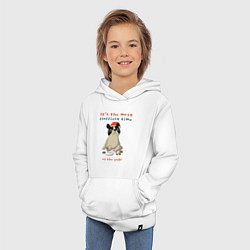 Толстовка детская хлопковая Its the most fluffiest time of the year, цвет: белый — фото 2