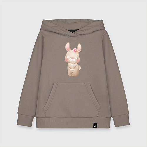 Детская толстовка-худи Зайчик 2023 год / Утренний латте – фото 1