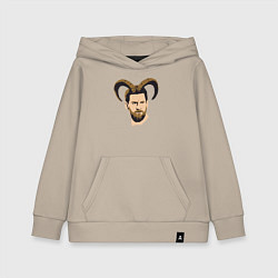 Толстовка детская хлопковая Messi goat, цвет: миндальный