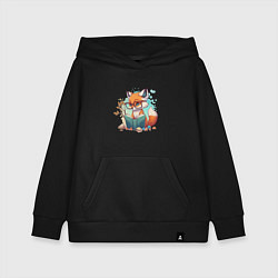 Толстовка детская хлопковая Умный лисёнок, цвет: черный