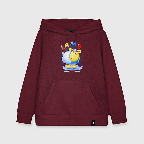 Детская толстовка-худи Пушистый барашек / Меланж-бордовый – фото 1