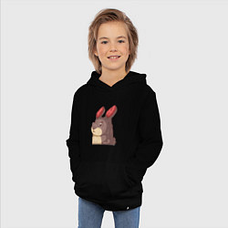 Толстовка детская хлопковая Забавный кролик, цвет: черный — фото 2