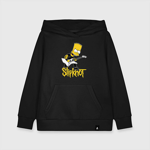 Детская толстовка-худи Slipknot Барт Симпсон рокер / Черный – фото 1