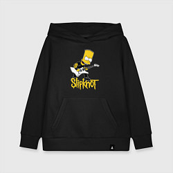 Толстовка детская хлопковая Slipknot Барт Симпсон рокер, цвет: черный