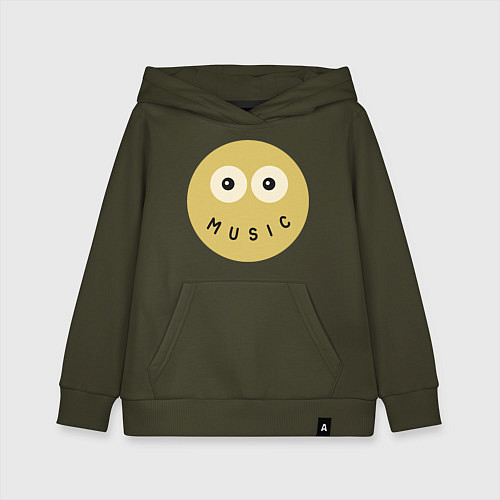 Детская толстовка-худи Music smile / Хаки – фото 1