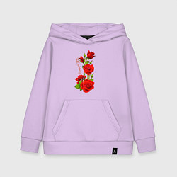 Толстовка детская хлопковая Прекрасная Зоя - букет из роз, цвет: лаванда