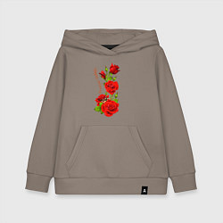 Толстовка детская хлопковая Прекрасная Изабелла - букет из роз, цвет: утренний латте