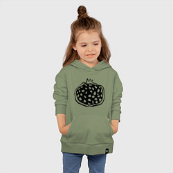 Толстовка детская хлопковая Гранат в разрезе скетч, цвет: авокадо — фото 2