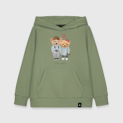Толстовка детская хлопковая Cute couple, цвет: авокадо