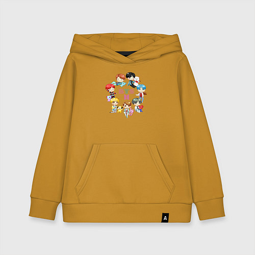 Детская толстовка-худи BTS Bangtan Toys / Горчичный – фото 1