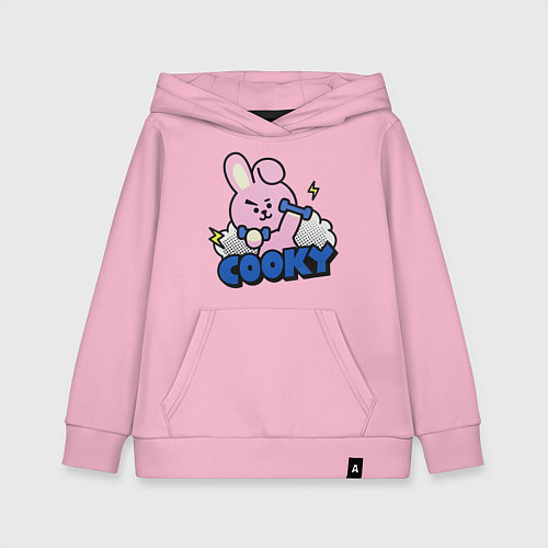 Детская толстовка-худи Cooky BT21 Jungkook / Светло-розовый – фото 1