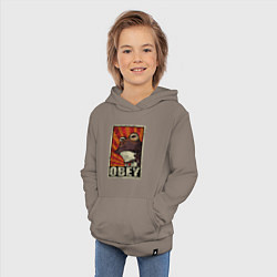 Толстовка детская хлопковая Obey frog, цвет: утренний латте — фото 2