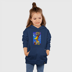 Толстовка детская хлопковая Барт Симпсон и коты - нейросеть - art, цвет: тёмно-синий — фото 2