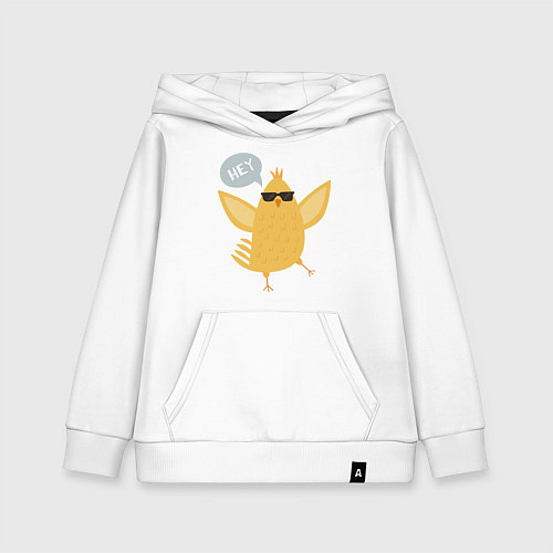 Детская толстовка-худи Забавный цыпленок / Белый – фото 1