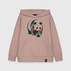 Толстовка детская хлопковая Панда в цветочном принте, цвет: пыльно-розовый
