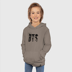 Толстовка детская хлопковая BTS logo, цвет: утренний латте — фото 2