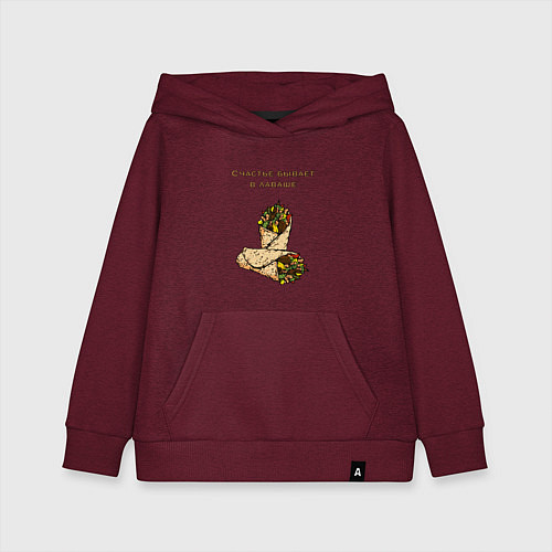 Детская толстовка-худи Счастье в лаваше / Меланж-бордовый – фото 1
