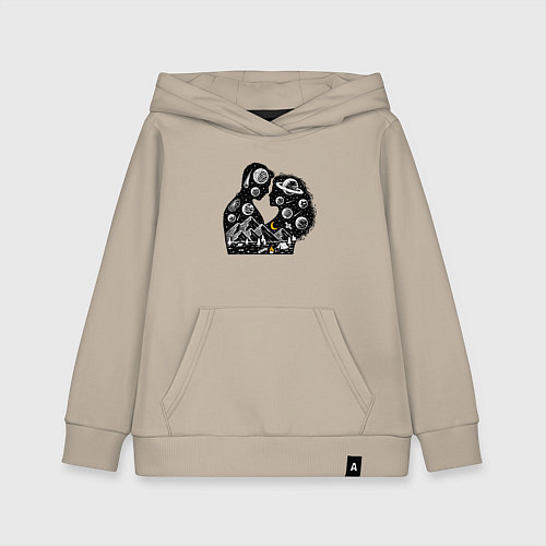 Детская толстовка-худи Влюбленная парочка / Миндальный – фото 1