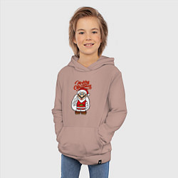 Толстовка детская хлопковая Christmas Mario, цвет: пыльно-розовый — фото 2